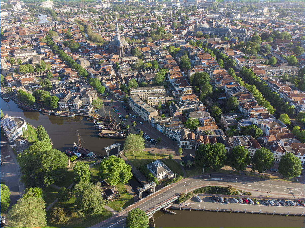 luchtfotografie stad gouda