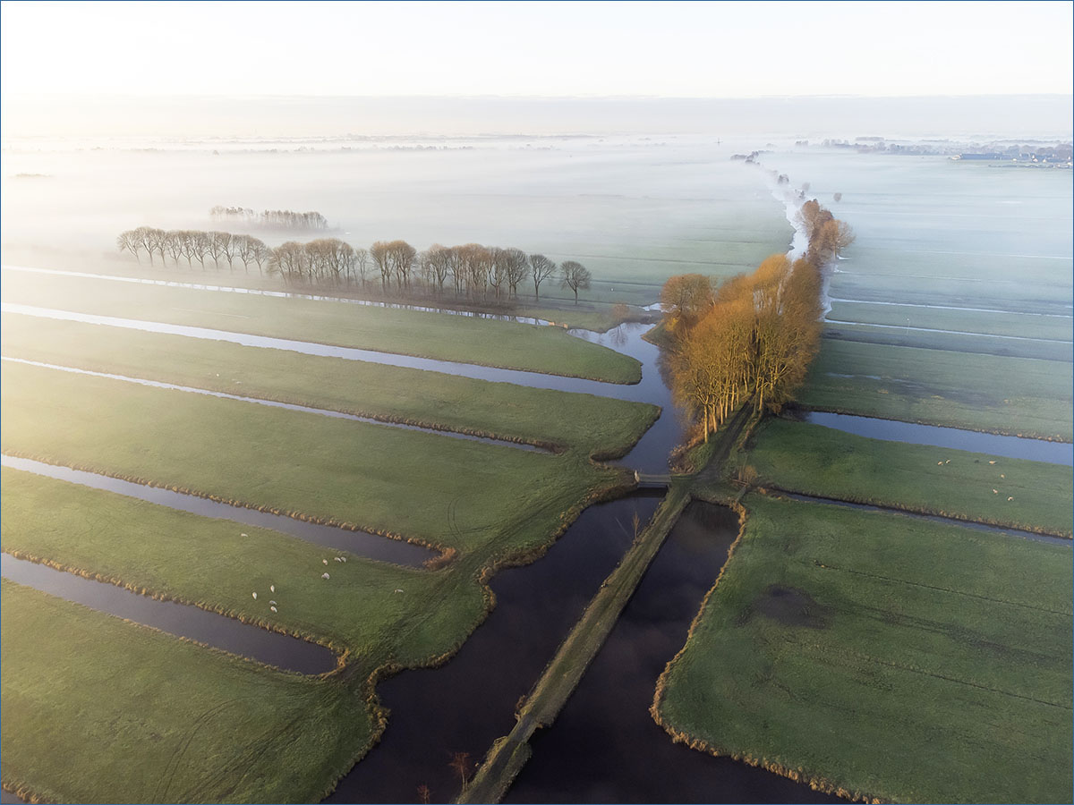 luchtfotografie ochtendmist